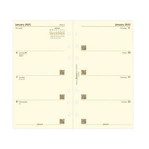 Filofax Week on Two Pages Diary Personal Cotton Cream 2025 English